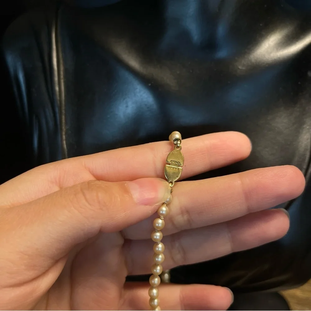 Vintage Monet gold tone faux pearl necklace